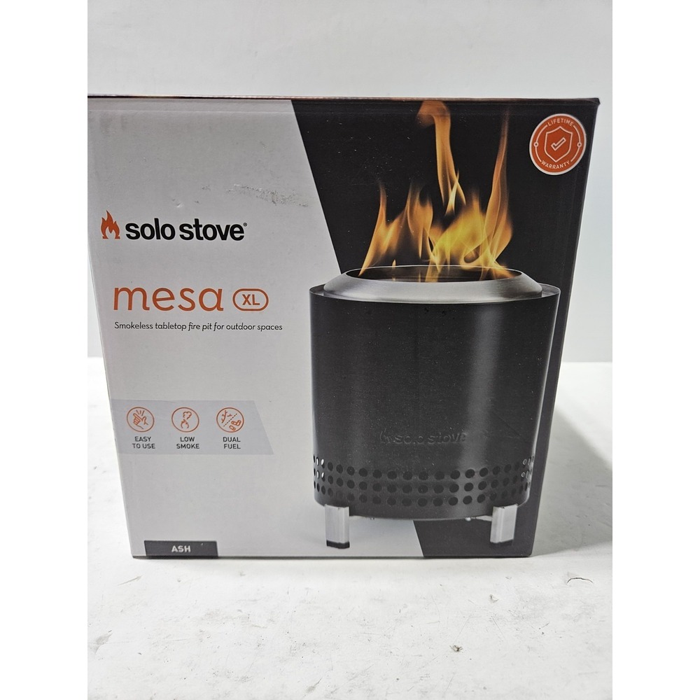 Solo Stove Mesa XL Smokeless Dual Fuel Tabletop Fire Pit Ash Outdoor